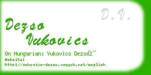 dezso vukovics business card